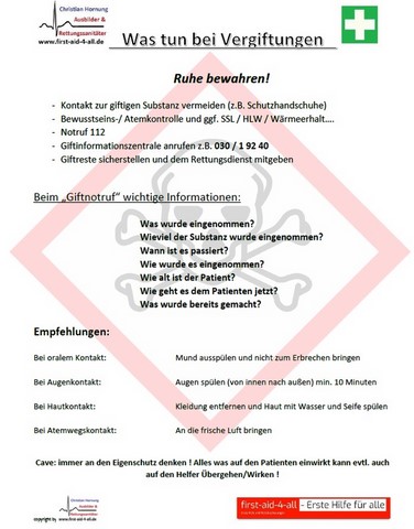 Vorghehen bei Vergiftungen
